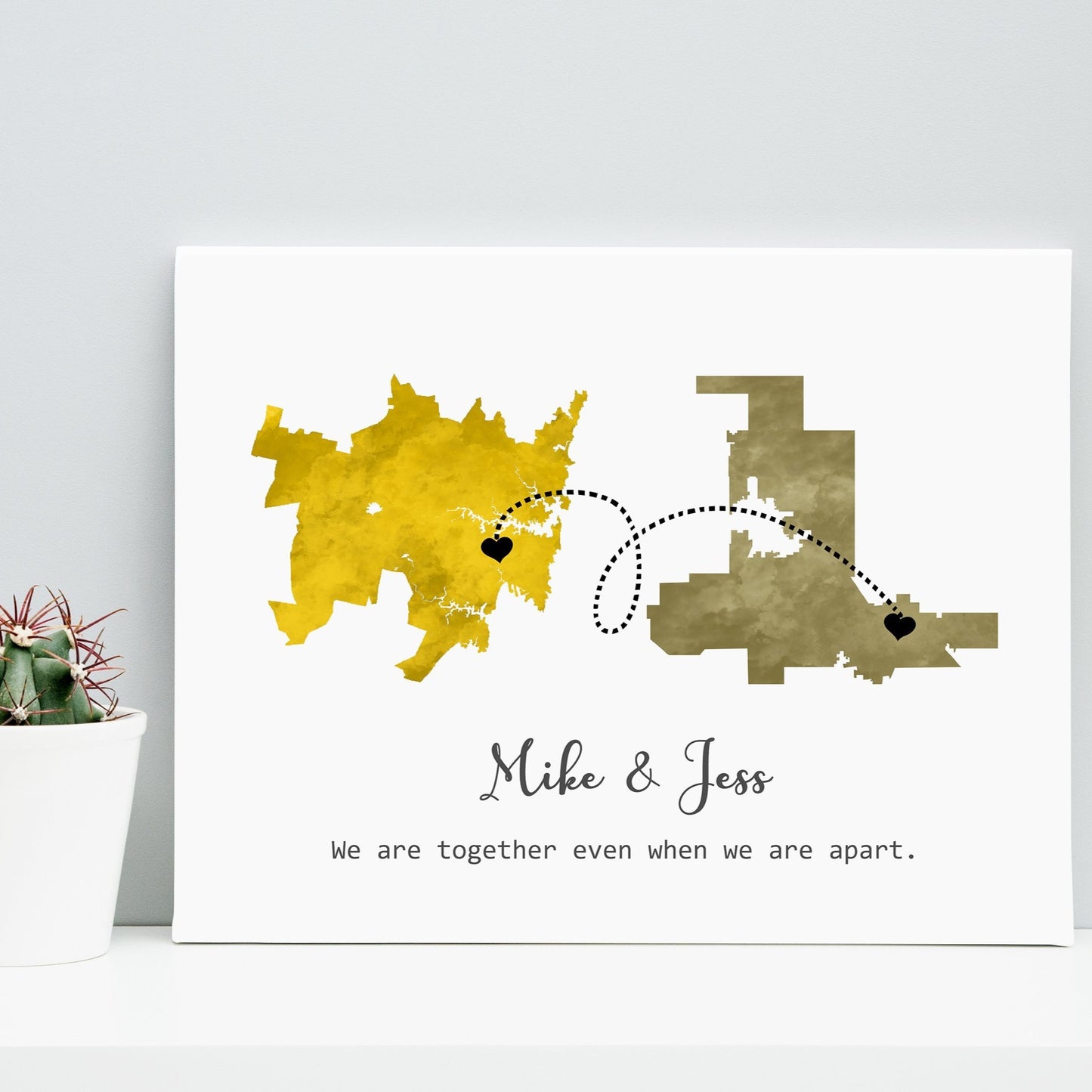 Personalized Long Distance Relationship Canvas.